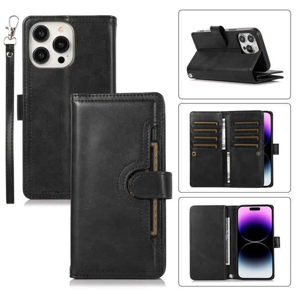 Plånboksfodral Multi-Slot iPhone 15 Pro Max Svart