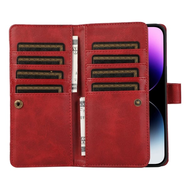 Plånboksfodral Multi-Slot iPhone 15 Pro Röd