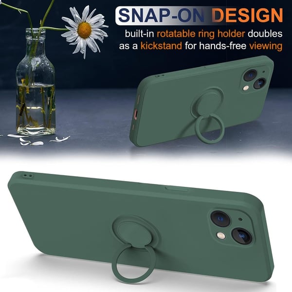 iPhone 15 Plus Skal Med Ringhållare Grön