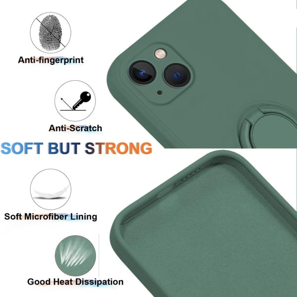 iPhone 15 Plus Skal Med Ringhållare Grön