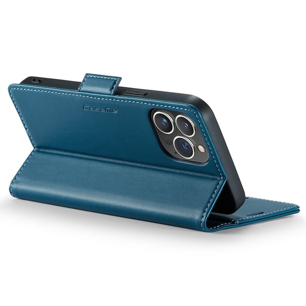 CaseMe Slim Plånboksfodral RFID-skydd iPhone 15 Pro Blå