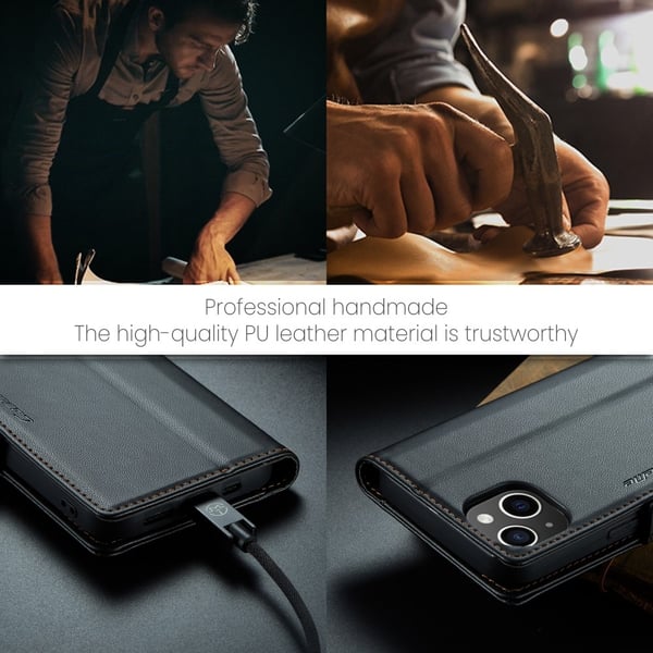 CaseMe Slim Plånboksfodral RFID-skydd iPhone 15 Svart