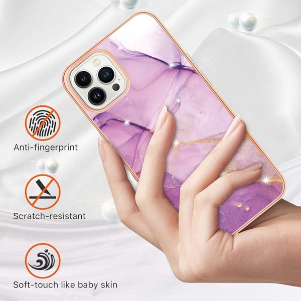 TPU Skal iPhone 15 Pro Max Lila Marmor