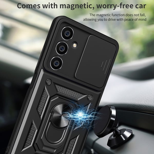 Hybridskal Samsung Galaxy S23 FE Ring + Kameraskydd Svart