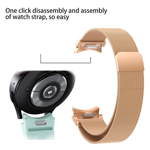 Full Fit Milanese Armband Samsung Galaxy Watch 6 Classic 47mm Roséguld