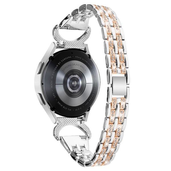 Dual Rhinestone Armband Samsung Galaxy Watch 6 Classic 47mm Silver/Roséguld