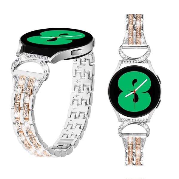 Dual Rhinestone Armband Samsung Galaxy Watch 6 Classic 43mm Silver/Roséguld