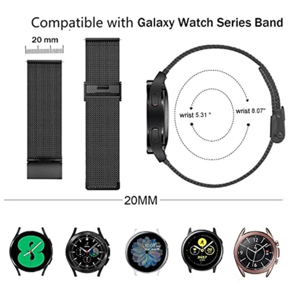 Milanese Mesh Bracelet Samsung Galaxy Watch 6 Classic 47mm Svart