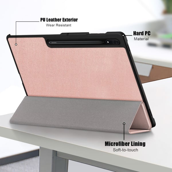 Samsung Galaxy Tab S9 Ultra Fodral Tri-fold Rosa