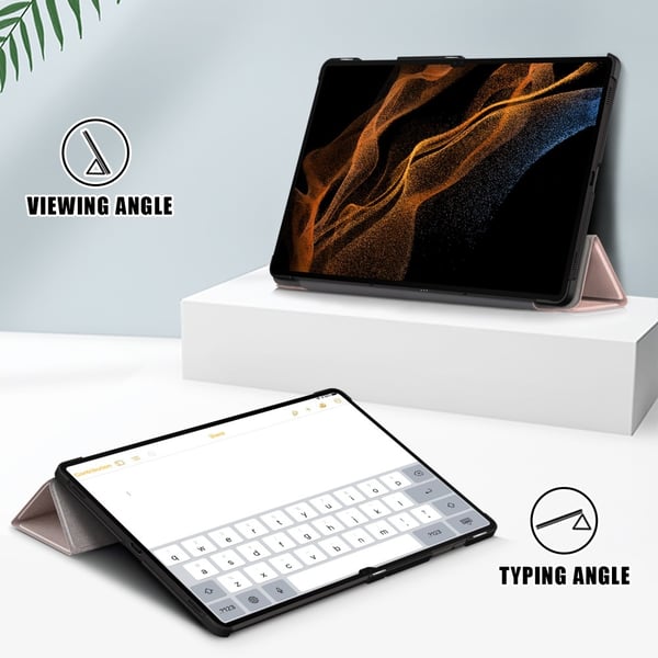 Samsung Galaxy Tab S9 Ultra Fodral Tri-fold Rosa