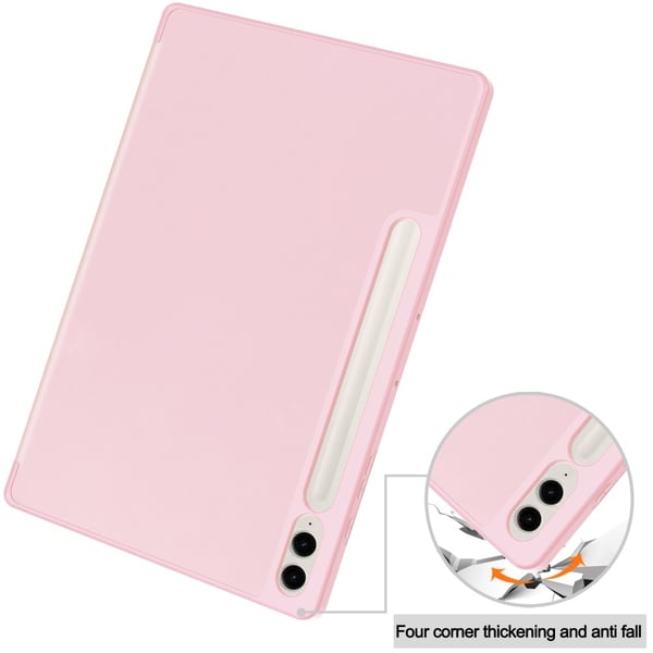 Samsung Galaxy Tab S9 FE Plus Fodral Tri-Fold Med Pen-hållare Rosa