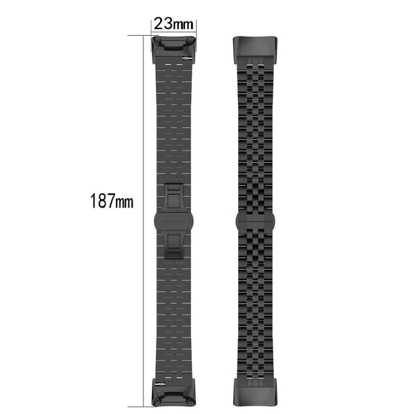 Metallarmband Fitbit Charge 6 i Fjärilsspänne Svart