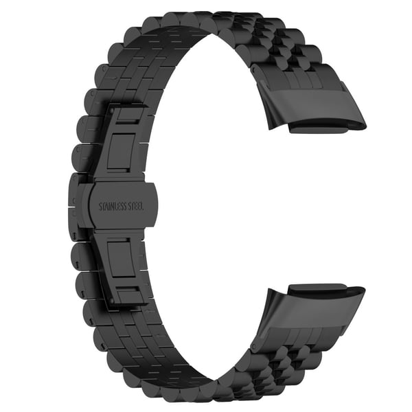 Metallarmband Fitbit Charge 6 i Fjärilsspänne Svart