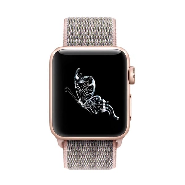 Nylonarmband Apple Watch 41mm Series 9 Mörkrosa
