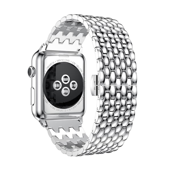 Metallarmband i Fjärilspänne Apple Watch 45mm Series 9 Silver