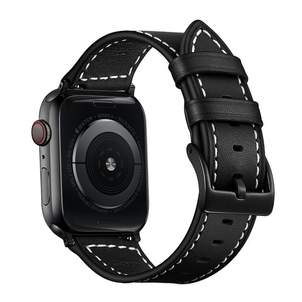 Klassiskt Läderarmband Apple Watch 45mm Series 9 Svart