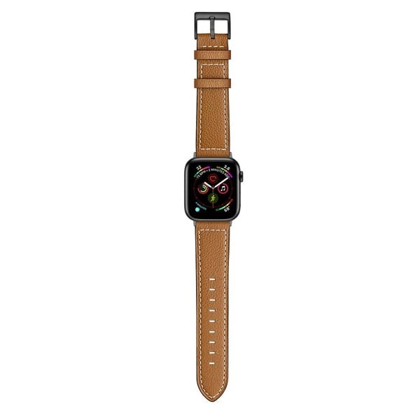 Klassiskt Läderarmband Apple Watch 45mm Series 9 Cognac