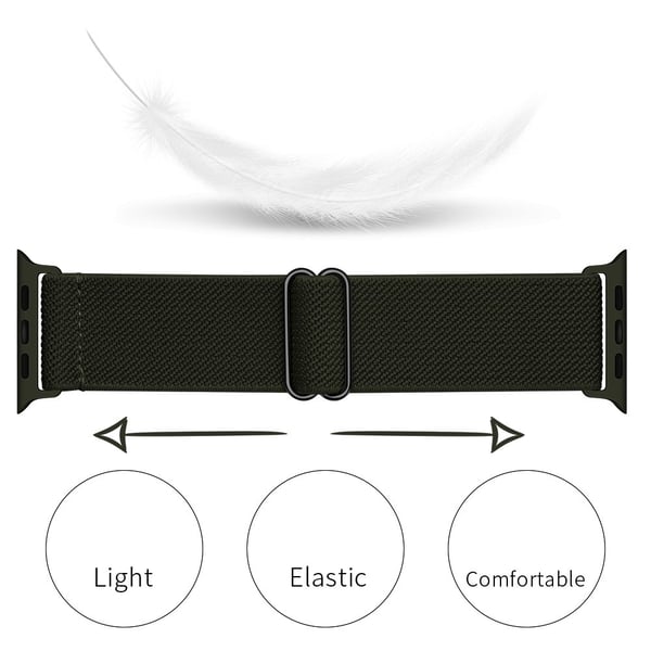 Elastiskt Nylonarmband Apple Watch 41mm Series 9 Grön
