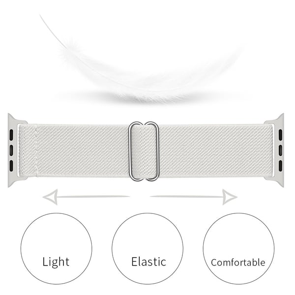 Elastiskt Nylonarmband Apple Watch 42/44/45/49 mm Vit