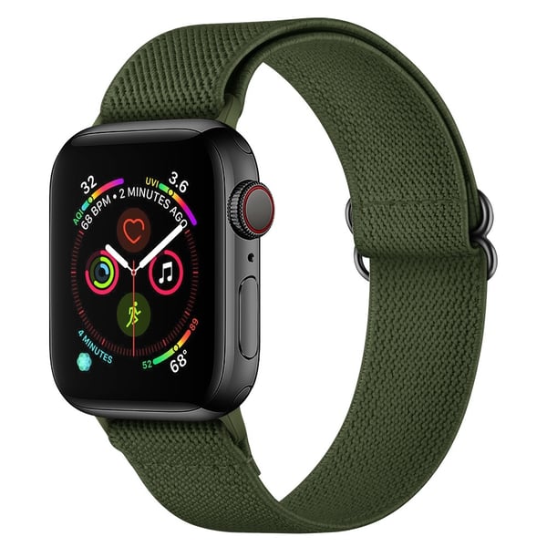 Elastiskt Nylonarmband Apple Watch 42/44/45/49 mm Grön