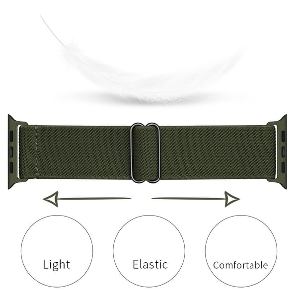 Elastiskt Nylonarmband Apple Watch Ultra 2 49mm Grön