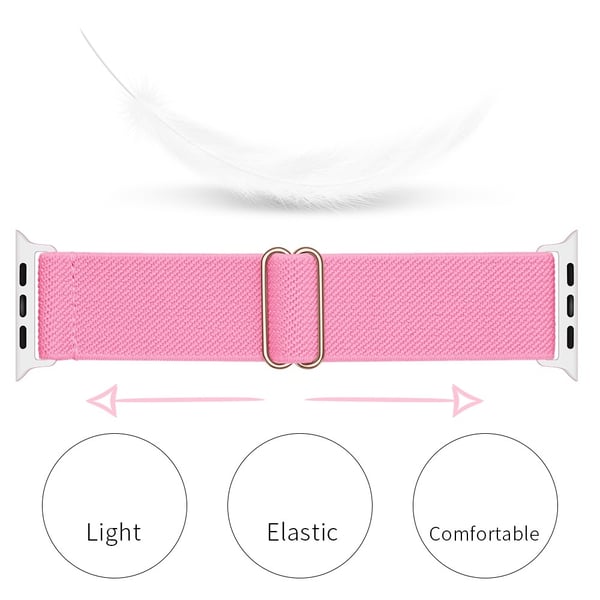 Elastiskt Nylonarmband Apple Watch 45mm Series 9 Rosa