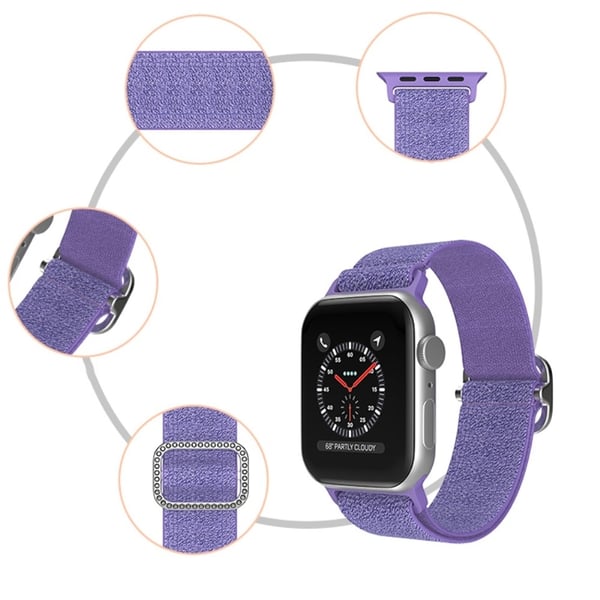 Elastiskt Nylonarmband Apple Watch 42/44/45/49 mm Glitter Lila