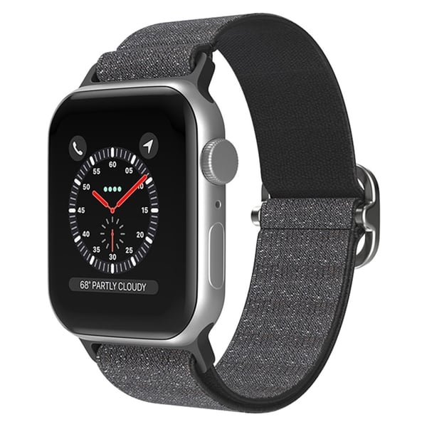 Elastiskt Nylonarmband Apple Watch 42/44/45/49 mm Glitter Svart