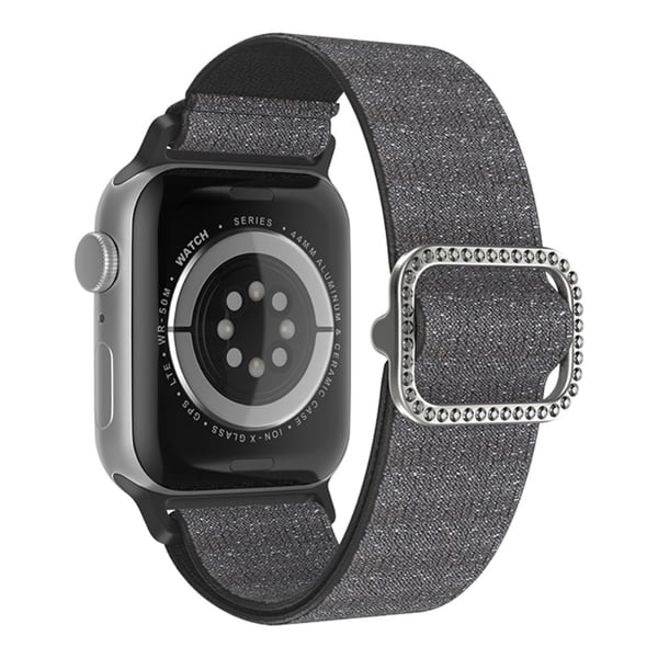 Elastiskt Nylonarmband Apple Watch 38/40/41 mm Glitter Svart