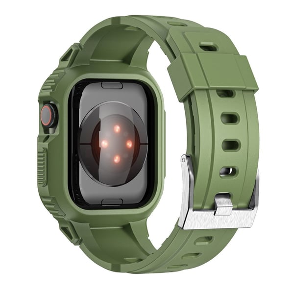 Apple Watch 41mm Series 9 Stöttåligt Skal + Armband Grön