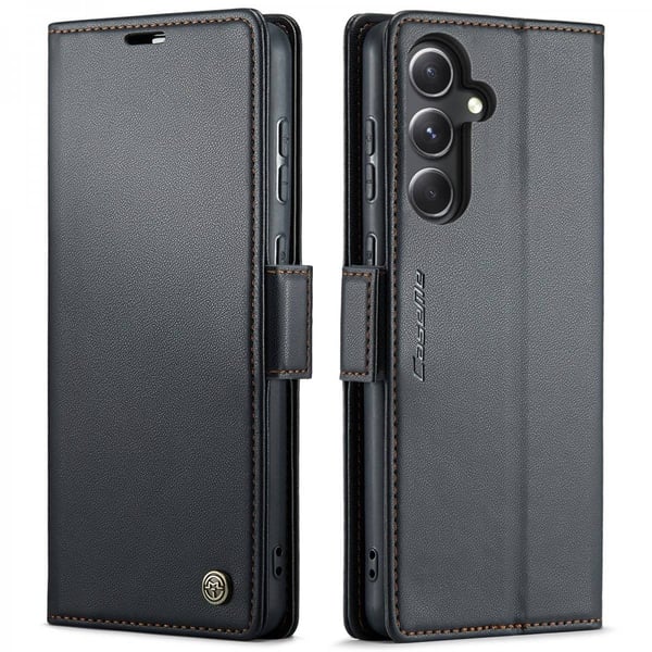 CaseMe Slim Plånboksfodral RFID-skydd Samsung Galaxy S23 FE Svart