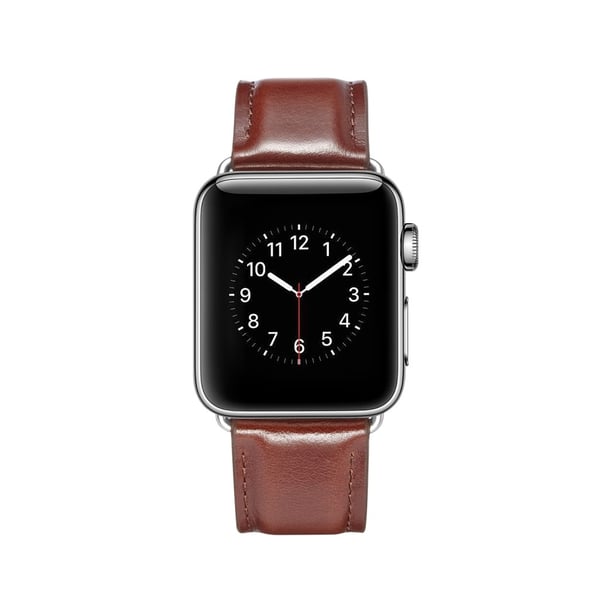 Premium Läder Band Apple Watch 45mm Series 9 Brun