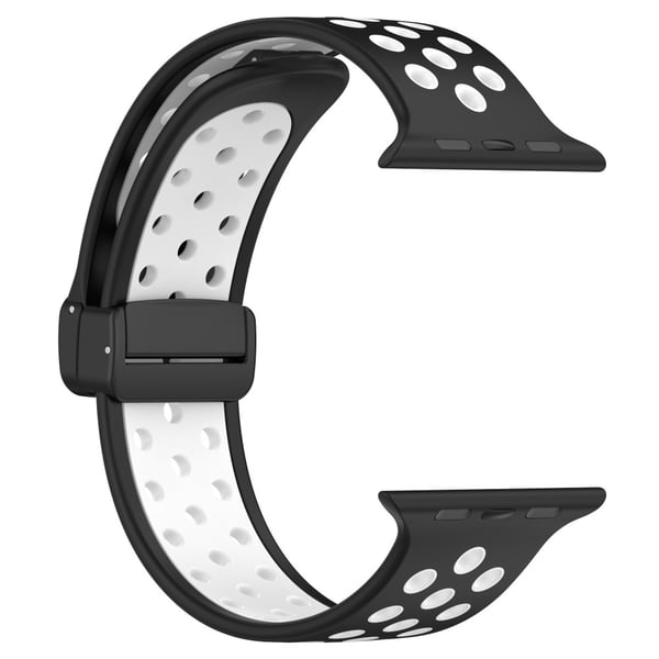 Silikonarmband Sport Apple Watch 42/44/45/49 mm Svart/Vit