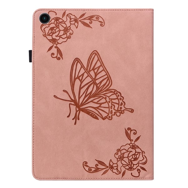 Läderfodral Samsung Galaxy Tab A8 10.5 Fjärilar Rosa