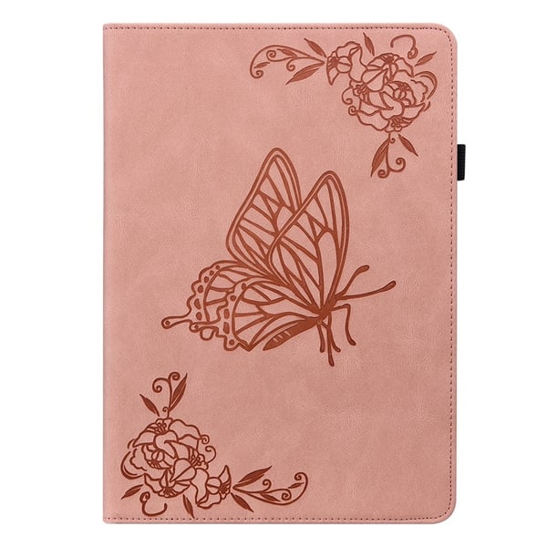 Läderfodral Samsung Galaxy Tab A8 10.5 Fjärilar Rosa