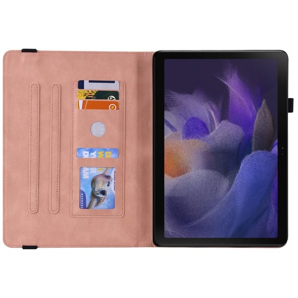 Läderfodral Samsung Galaxy Tab A8 10.5 Fjärilar Rosa