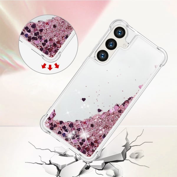 Glitter Bling TPU Skal Samsung Galaxy S24 Plus Roséguld