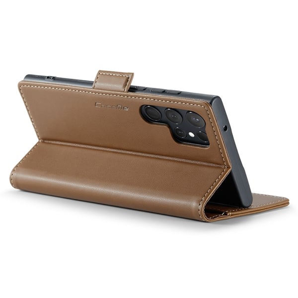 CaseMe Slim Plånboksfodral RFID-skydd Samsung Galaxy S24 Ultra Brun