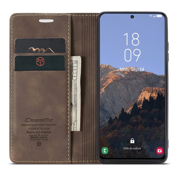 CaseMe Slim Plånboksfodral Samsung Galaxy S24 Plus Brun