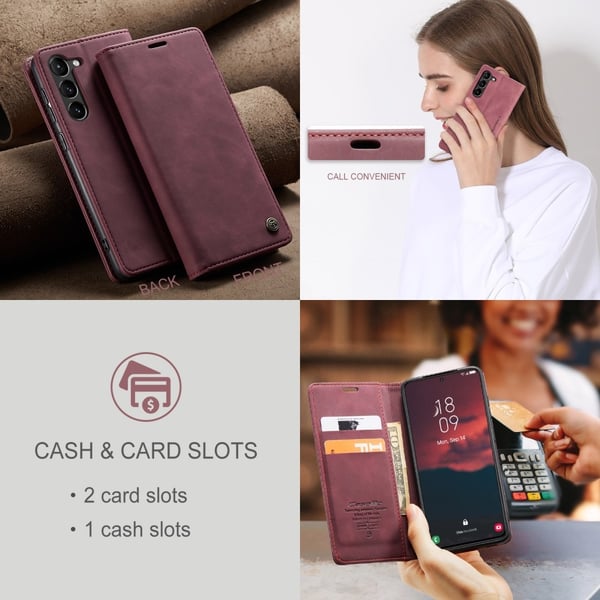 CaseMe Slim Plånboksfodral Samsung Galaxy S24 Röd