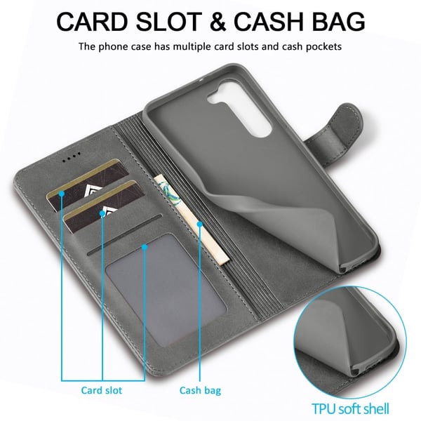 LC.IMEEKE Plånboksfodral Samsung Galaxy S24 Plus Grå