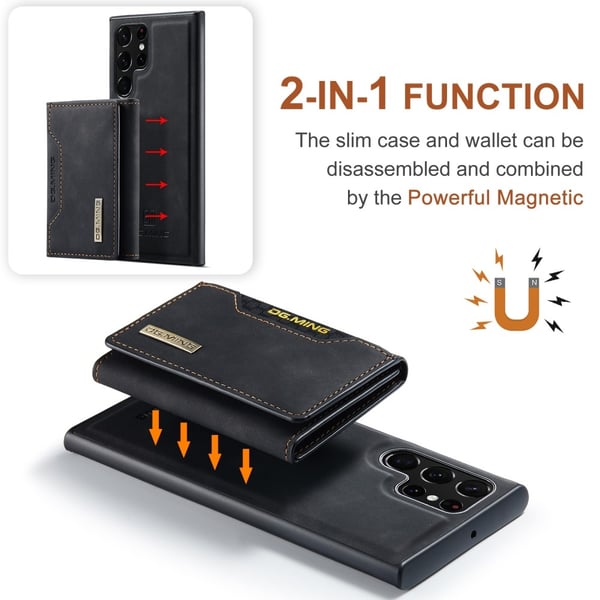 DG.MING 2-i-1 Magnetiskt Skal Med Kortfack Samsung Galaxy S24 Ultra Svart