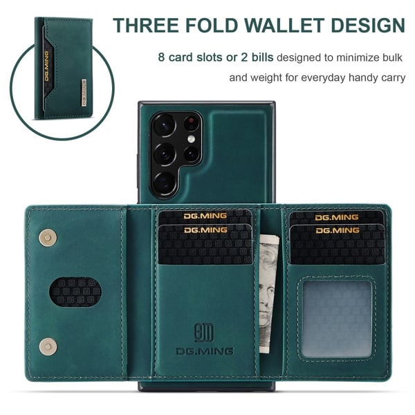 DG.MING 2 in 1 Magnetic Card Slot Case Samsung Galaxy S24 Ultra Green