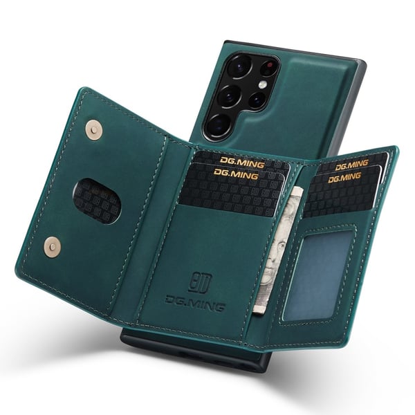 DG.MING 2 in 1 Magnetic Card Slot Case Samsung Galaxy S24 Ultra Green