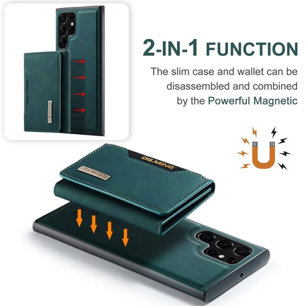 DG.MING 2 in 1 Magnetic Card Slot Case Samsung Galaxy S24 Ultra Green