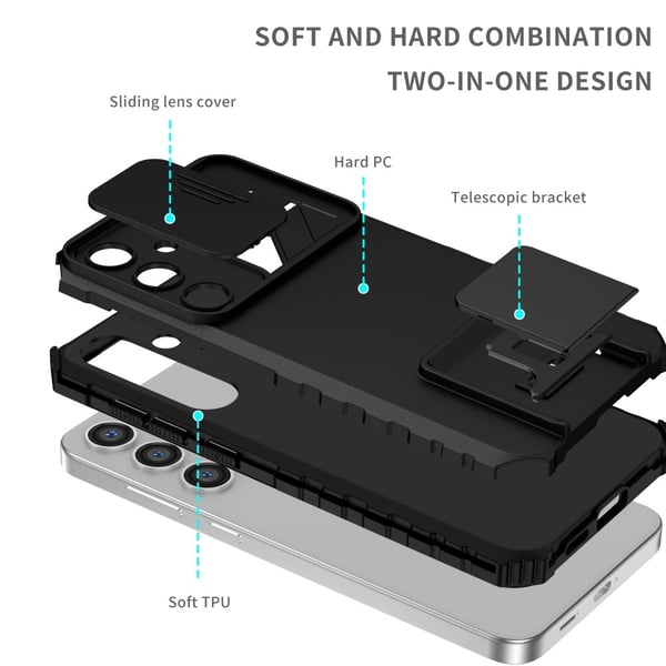 Kickstand Skal Samsung Galaxy S24 Kameraskydd Svart