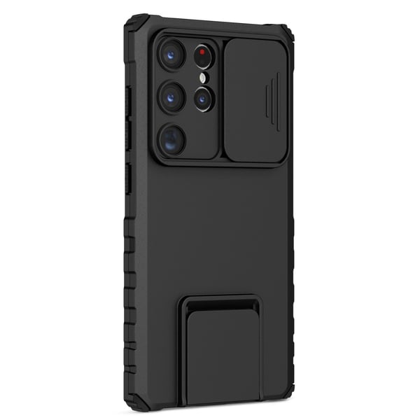 Kickstand Skal Samsung Galaxy S24 Ultra Kameraskydd Svart