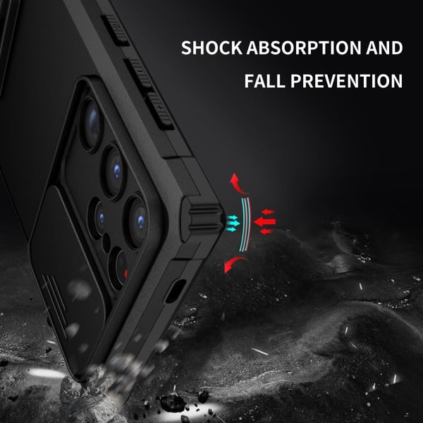 Kickstand Skal Samsung Galaxy S24 Ultra Kameraskydd Svart