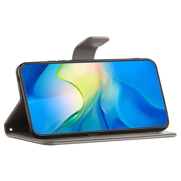 Läderfodral Fjärilar Samsung Galaxy A15 Grå