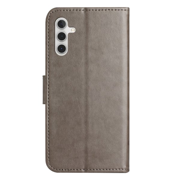 Läderfodral Fjärilar Samsung Galaxy A15 Grå